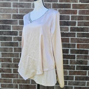 I.N. Studio Light Pink V-Neck Blouse